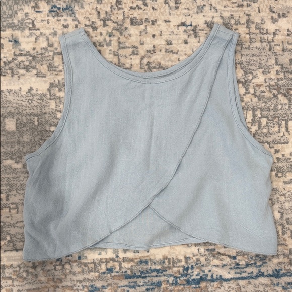 Light Blue Women's Linen Tank & Pants - Picture 3 of 6